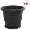 Növénycserép 24 pcs fekete ø 30 x 25 cm műanyag
