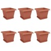 Növénycserép 6 pcs tégla vörös 20 x 20 x 16 cm műanyag
