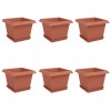 Növénycserép 6 pcs tégla vörös 23 x 23 x 17,5 cm műanyag