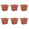 Növénycserép 6 pcs tégla vörös 33 x 33 x 26 cm műanyag