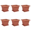 Növénycserép 6 pcs tégla vörös 38 x 38 x 30 cm műanyag