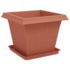 Növénycserép 6 pcs tégla vörös 43 x 43 x 33,5 cm műanyag