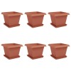 Növénycserép 6 pcs tégla vörös 43 x 43 x 33,5 cm műanyag