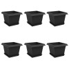 Növénycserép 6 pcs fekete 23 x 23 x 17,5 cm műanyag
