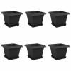 Növénycserép 6 pcs fekete 33 x 33 x 26 cm műanyag
