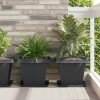Növénycserép 6 pcs fekete 38 x 38 x 30 cm műanyag
