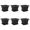 Növénycserép 6 pcs fekete 43 x 43 x 33,5 cm műanyag
