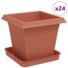 Növénycserép 24 pcs tégla vörös 16 x 16 x 14 cm műanyag