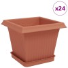 Növénycserép 24 pcs tégla vörös 20 x 20 x 16 cm műanyag