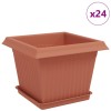 Növénycserép 24 pcs tégla vörös 23 x 23 x 17,5 cm műanyag
