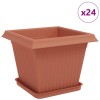 Növénycserép 24 pcs tégla vörös 33 x 33 x 26 cm műanyag