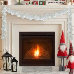 Karácsonyi gömb girland fehér 186 cm polisztirol