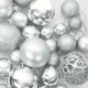 Karácsonyi díszgömb készlet 150 led-del 61 pcs ezüst műanyag