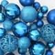 Karácsonyi díszgömb készlet 150 led-del 61 pcs kék műanyag