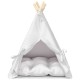 Kiskedvenc teepee párnával fehér 50 x 50 x 60 cm poliészter