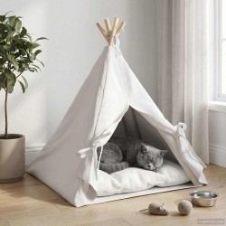 Kiskedvenc teepee párnával fehér 60 x 60 x 70 cm poliészter