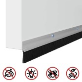 Csavaros ajtó kefe zár 2 pcs ezüst 100 cm alumínium ötvözet Csavaros ajtó kefe zár 2 pcs ezüst 100 cm alumínium ötvözet