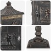 Álló levélszekrény bronz 42,5 x 29,5 x 117 cm öntött alumínium