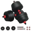 2 az 1-ben kettlebell és súlyzó készlet 20 kg fekete és piros
