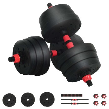 2 az 1-ben kettlebell és súlyzó készlet 20 kg fekete és piros