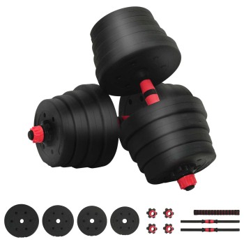 2 az 1-ben kettlebell és súlyzó készlet 30 kg fekete és piros
