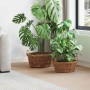 Virágkosár tárolóval 2 pcs barna lacak rattan