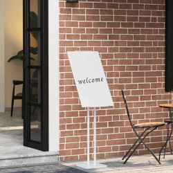 Kiállító állvány fehér 26,5 x 26,5 x 127 cm acél