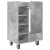 Golf szekrény kerékkel egyszínű beton szürke 65 x 45 x 98 cm