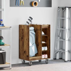 Golf szekrény kerékkel egyszínű öreg fa 65 x 45 x 98 cm