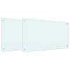 Konyhai hátfal 2 pcs fehér 90 x 50 cm edzett üveg