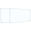 Konyhai hátfal 2 pcs átlátszó 90 x 50 cm edzett üveg