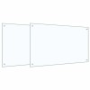 Konyhai hátfal 2 pcs átlátszó 100 x 60 cm edzett üveg