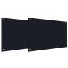 Konyhai hátfal 2 pcs fekete 90 x 50 cm edzett üveg
