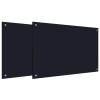 Konyhai hátfal 2 pcs fekete 90 x 60 cm edzett üveg