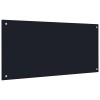 Konyhai hátfal 2 pcs fekete 100 x 50 cm edzett üveg