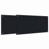 Konyhai hátfal 2 pcs fekete 100 x 50 cm edzett üveg