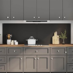 Konyhai splashback 2 pcs fekete 100 x 60 cm edzett üveg