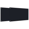 Konyhai hátfal 2 pcs fekete 100 x 60 cm edzett üveg