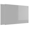 Konyhai hátfal 2 pcs világosszürke 90 x 60 cm edzett üveg