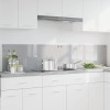Konyhai hátfal 2 pcs világosszürke 100 x 40 cm edzett üveg