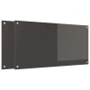 Konyhai hátfal 2 pcs sötétszürke 100 x 50 cm edzett üveg