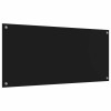 Konyhai hátfal 2 pcs fekete 110 x 50 cm edzett üveg