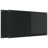 Konyhai hátfal 2 pcs fekete 110 x 60 cm edzett üveg
