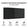 Konyhai hátfal 2 pcs fekete 120 x 60 cm edzett üveg
