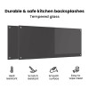 Konyhai hátfal 2 pcs sötétszürke 120 x 50 cm edzett üveg