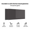 Konyhai hátfal 2 pcs sötétszürke 120 x 60 cm edzett üveg