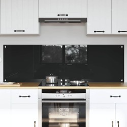 Konyhai splashback fekete 80 x 50 x 0.8 cm edzett üveg