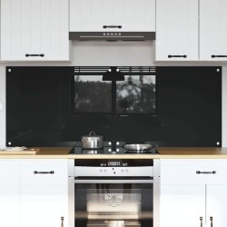 Konyhai splashback fekete 80 x 60 x 0.8 cm edzett üveg