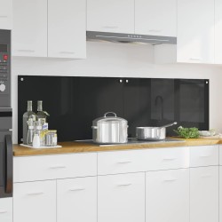 Konyhai splashback fekete 90 x 50 x 0.8 cm edzett üveg