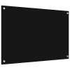 Konyhai hátfal 2 pcs fekete 90 x 60 cm edzett üveg